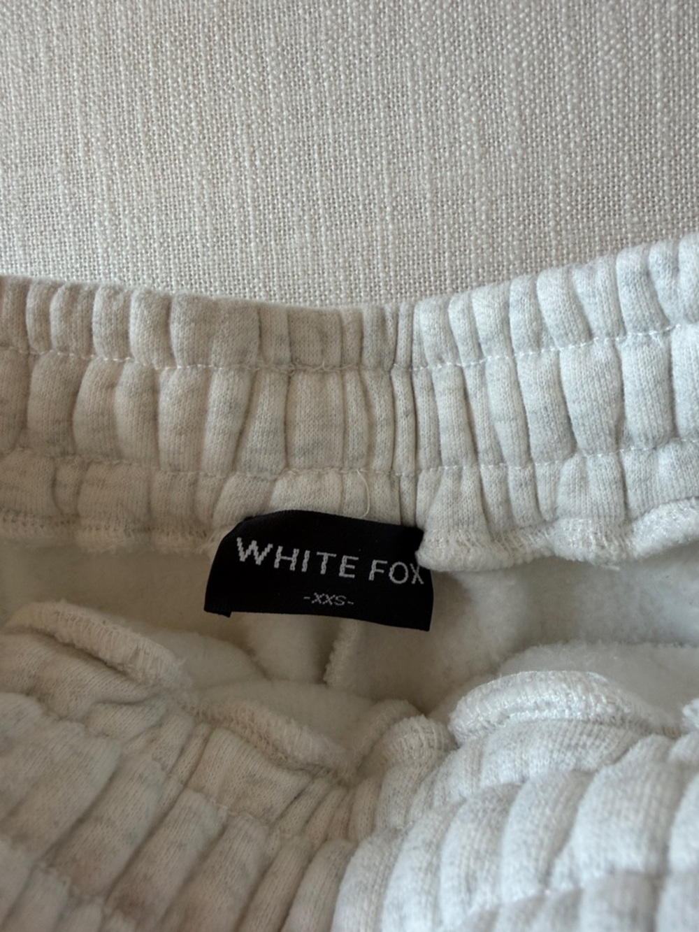 White Fox Gray Terry Drawstring Shorts - Picture 2 of 2